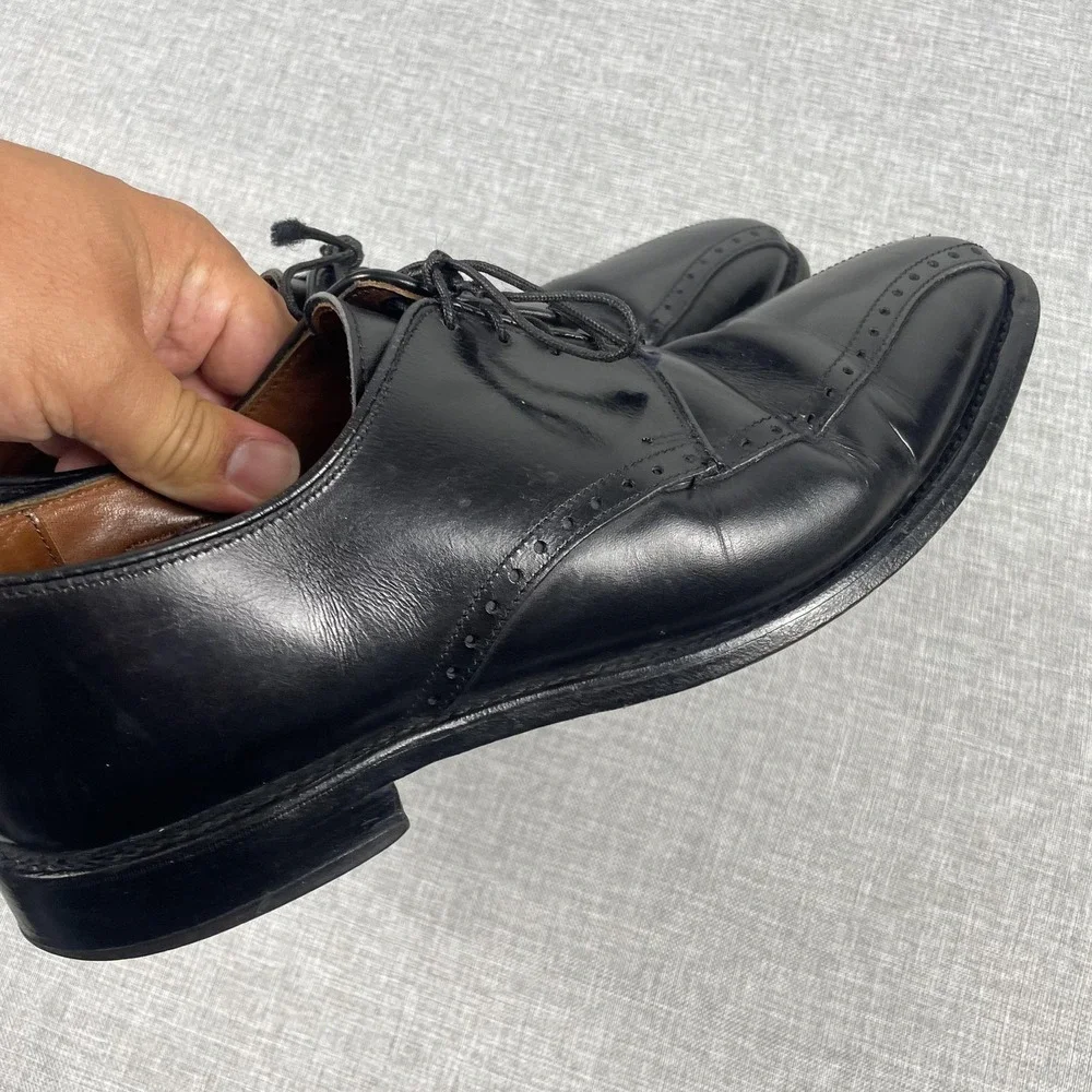Allen Edmonds Wendell Shoes Mens‎ Size 7 Black Derby Cap Toe Leather Made USA